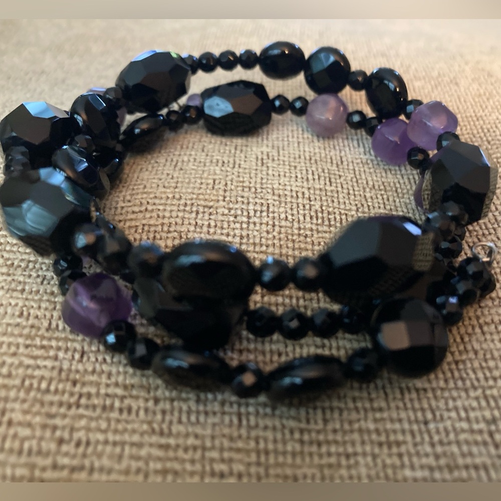 Bracelet, Amethyst And Onyx,
